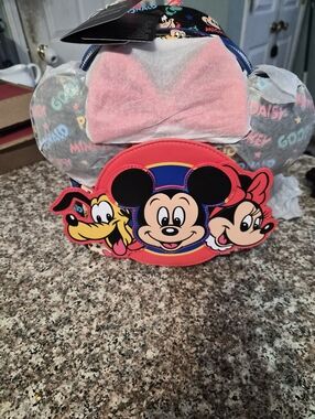 Disney Pink Bow Mickey, Minnie & Pluto Backpack With Ears.
